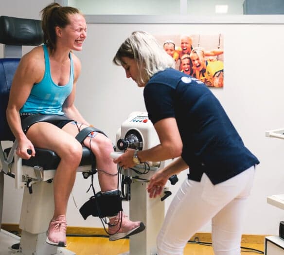 Patient utför styrkemätning