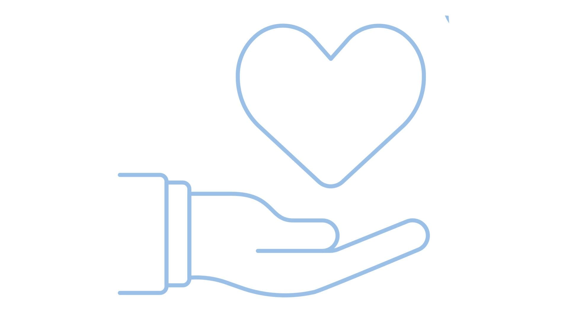 Illustration hand och hjärtan Illustration hand och hjärtan