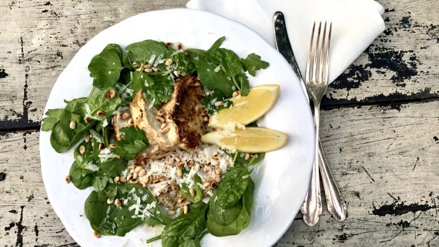 Ugnsbakad rotselleri med champinjonkräm