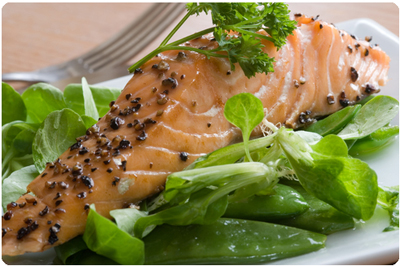 Lax i ugn med färskpotatissallad