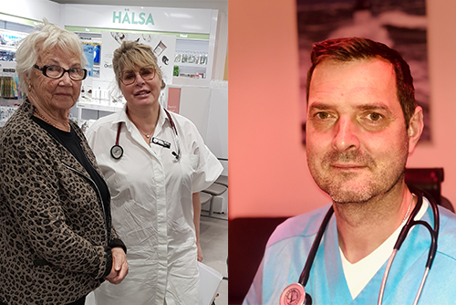 T.v. Ulla Bonnevier och Helen Lejtzen, allmänläkare i Växjö T.h. Kenneth Mier, överläkare och kardiolog på Thoraxcentrum i Karlskrona. Foto: Shutterstock